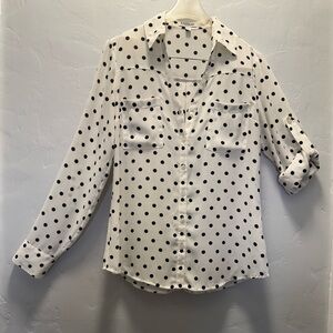 Express Black and White Polka Dot Shirt (A22)